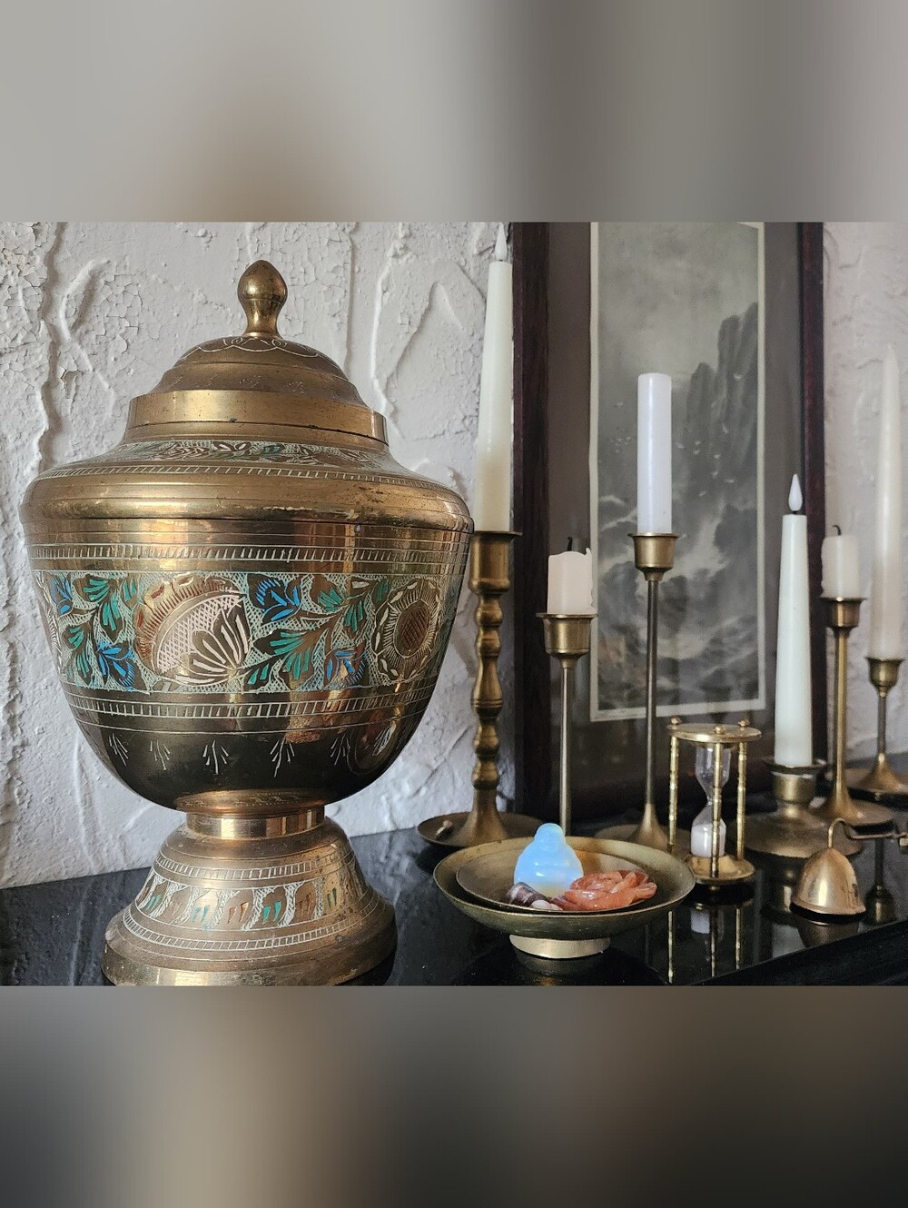 Etched Brass Urn